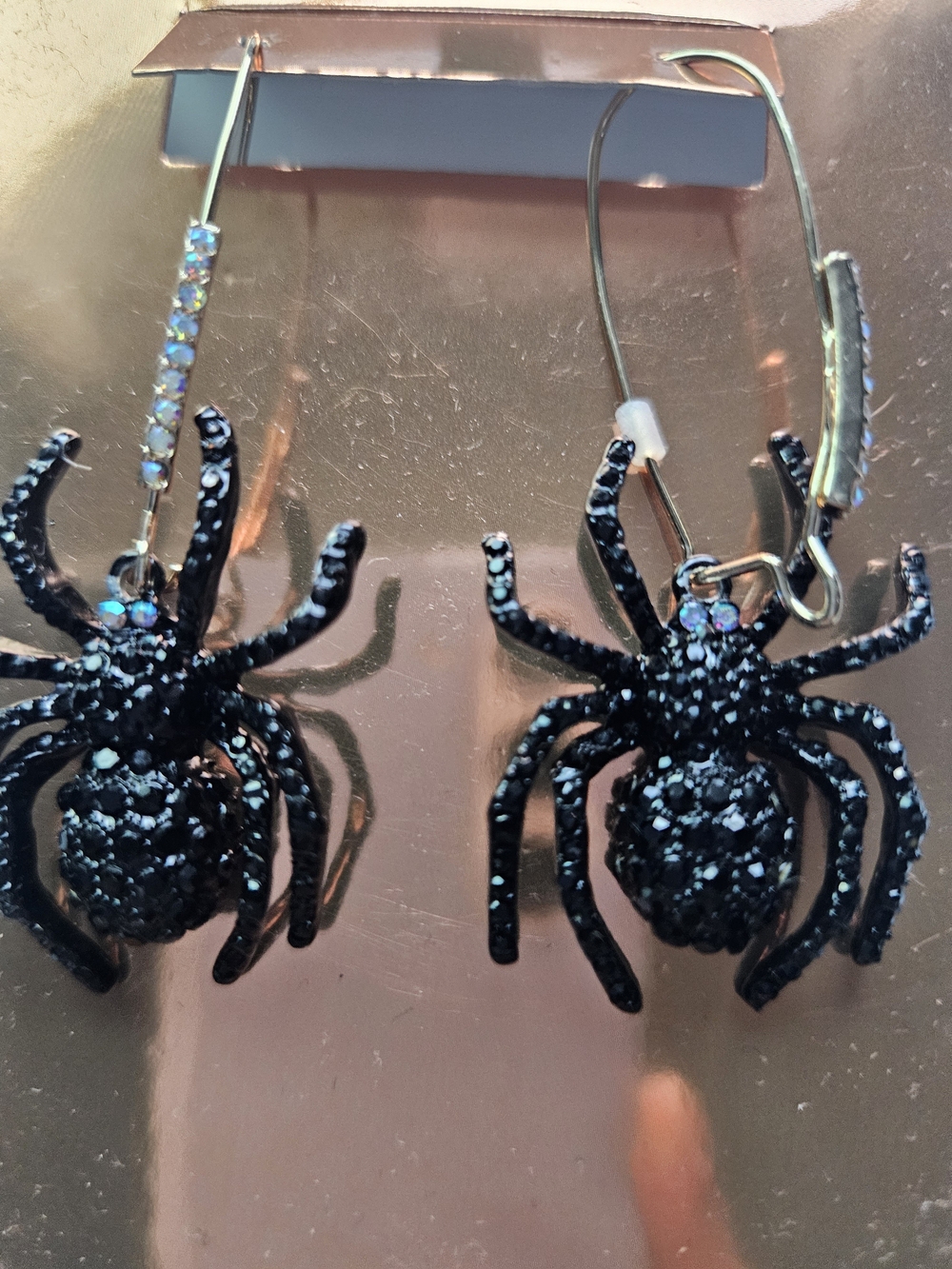 Betsey Johnson Black Spider Earrings